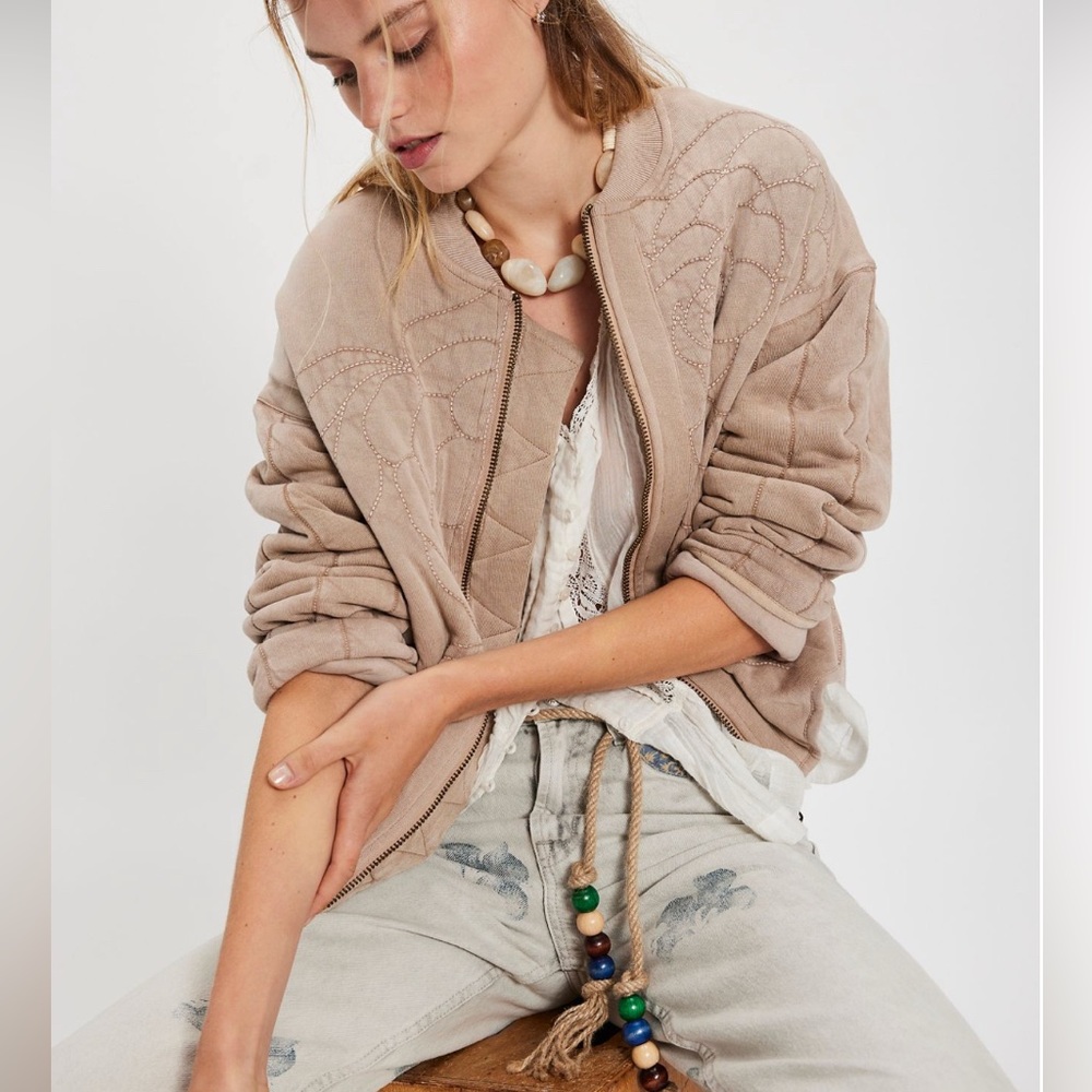Free People Rose Zip Up Sweatshirt Jacket - Picture 6 of 6